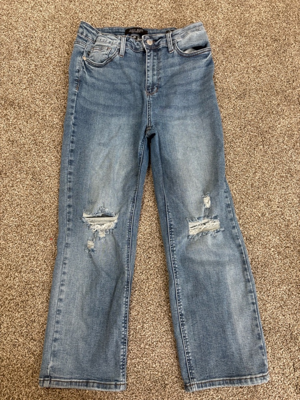 Judy Blue Light Blue Distressed Boyfriend Jeans